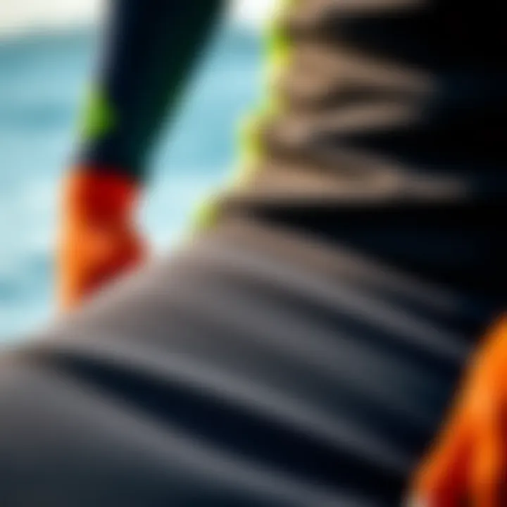 Advanced Materials in Seaskins Wetsuits Close-up of Seaskins wetsuit fabric highlighting advanced materials and technology