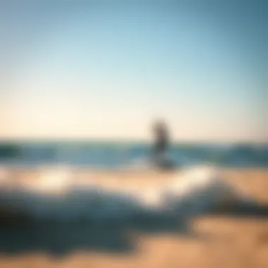 Ideal Kiteboarding Conditions at the Beach A serene beach scene highlighting ideal kiteboarding conditions with gentle waves