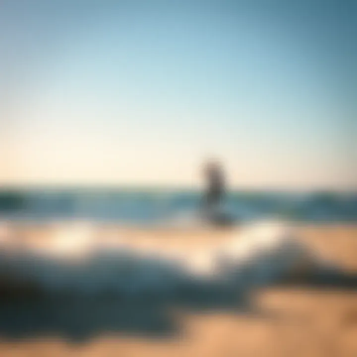 Ideal Kiteboarding Conditions at the Beach A serene beach scene highlighting ideal kiteboarding conditions with gentle waves
