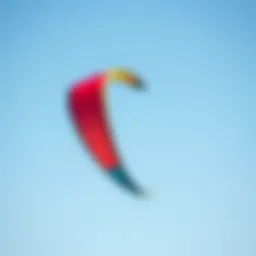 A vibrant kite soaring against a blue sky