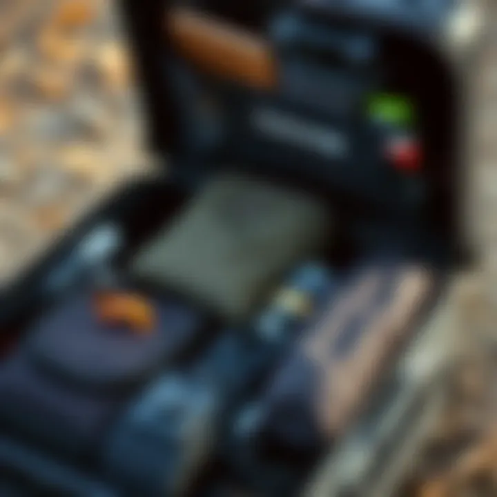 Organizational compartments inside the Dakine suitcase