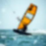 Dynamic depiction of a force kite in action over water