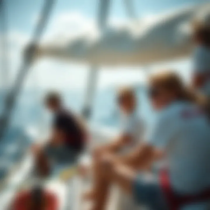 Training Session for Young Sailors Young sailors participating in a training session on a sailboat