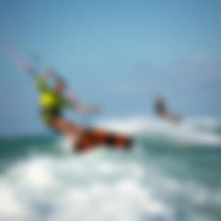 Wake Technique Execution Close-up of various wake techniques executed on a kiteboard