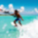 Vibrant waterscapes of Aruba showcasing wind surfers in action