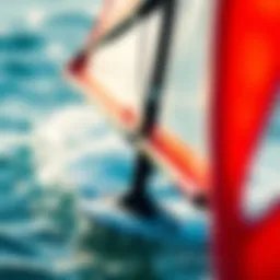 Detailed view of a windsurf foil showcasing its aerodynamic design.