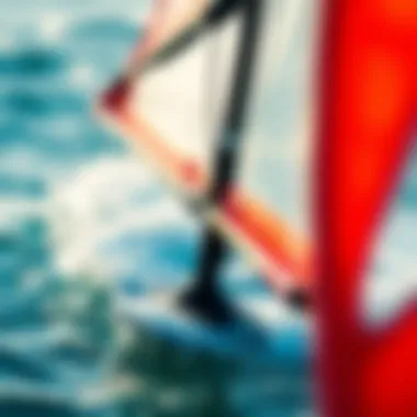 Detailed view of a windsurf foil showcasing its aerodynamic design.