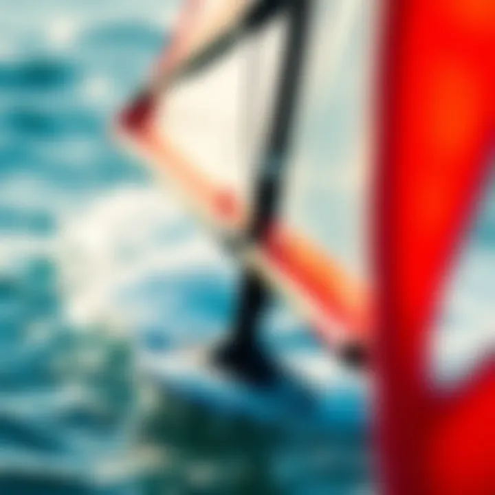 Detailed view of a windsurf foil showcasing its aerodynamic design.