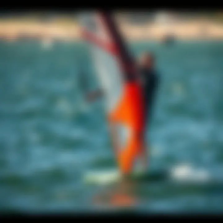 A windsurfer demonstrating optimal technique with a foil on water.