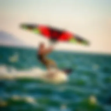 Advanced Maneuvers in Wing Kitesurfing A skilled rider performing advanced maneuvers on the water with a wing