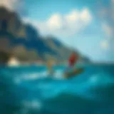 A breathtaking view of Coco Bay with vibrant kiteboarding activity