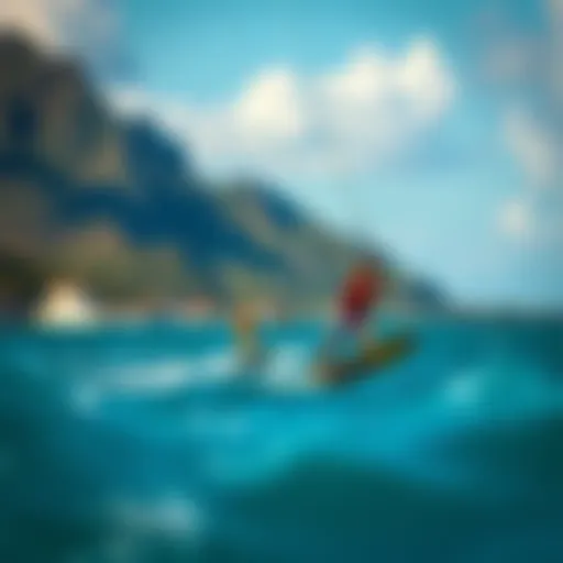 A breathtaking view of Coco Bay with vibrant kiteboarding activity