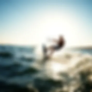 Kiteboarding with the Halo Harness Kiteboarder using the Halo Harness in action on the water