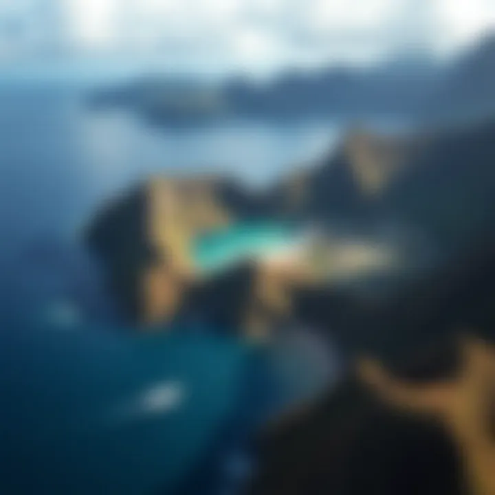 Aerial Perspective of Sea Bay Aerial view capturing the intricate geographical features of Sea Bay