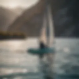 An elegant used eFoil gliding over calm waters