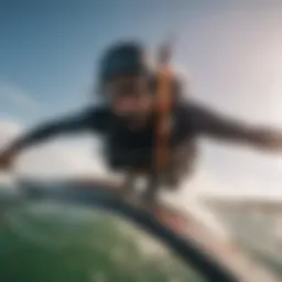Kitesurfing GoPro mount in action