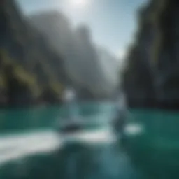 A sleek e-foil gliding above crystal clear waters