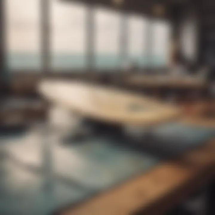 Eco-friendly surfboard maintenance products displayed on a table