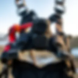 A detailed view of an Ozone kiting harness showcasing its innovative design.