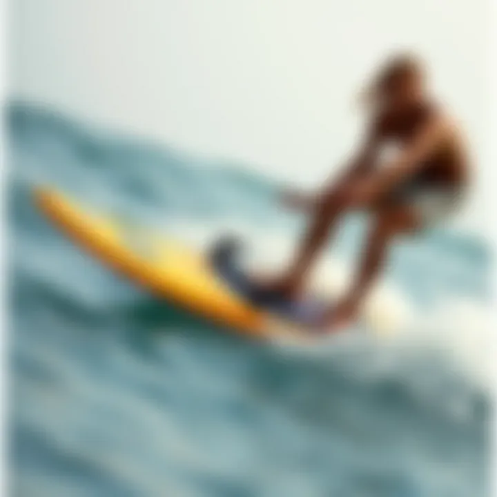 A surfer mastering techniques on a foil surfboard