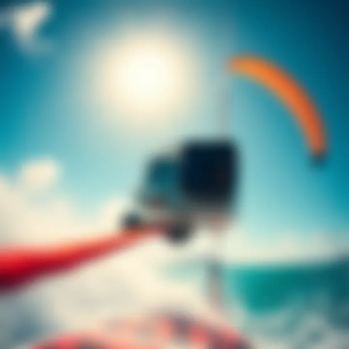 GoPro in Action: Capturing the Essence of Kiteboarding GoPro camera mounted on a kite line capturing the thrill of kiteboarding