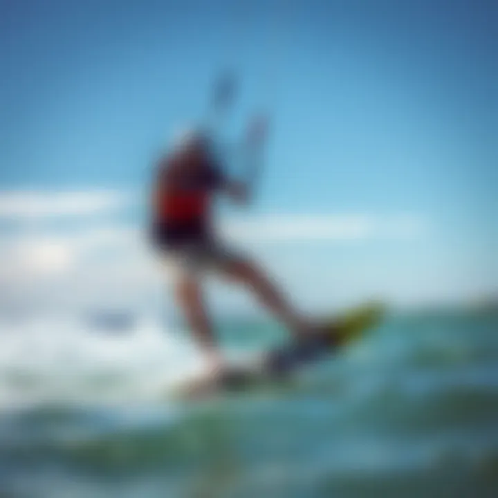 Performance of Twintip Kiteboards Kiteboarder riding on water with twintip kiteboard