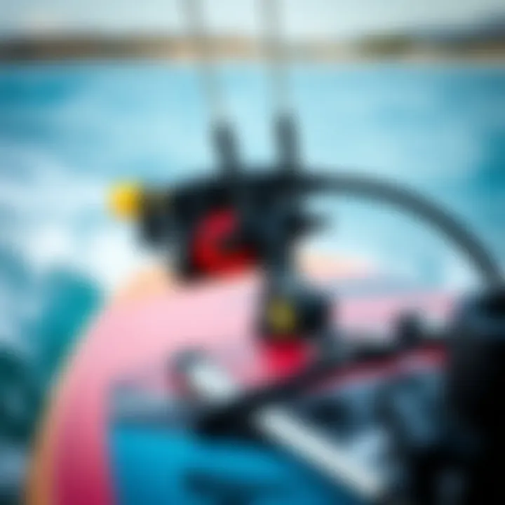 Essential Gear for Foiling Wakeboarding Close-up of specialized foiling wakeboard gear and setup