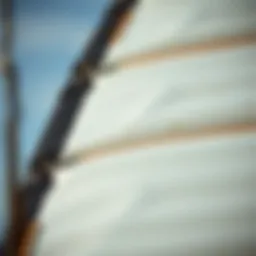 Close-up of a used kiteboarding kite showing condition details