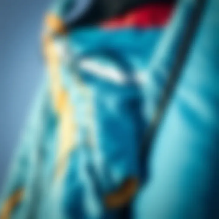 A close-up of a used kite showcasing its intricate design and fabric texture.