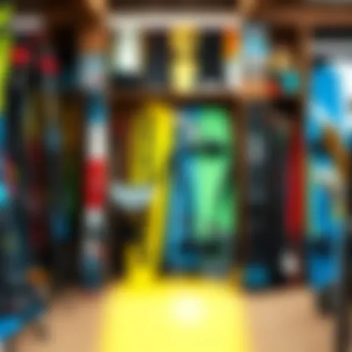 Used kiteboarding gear collection on display