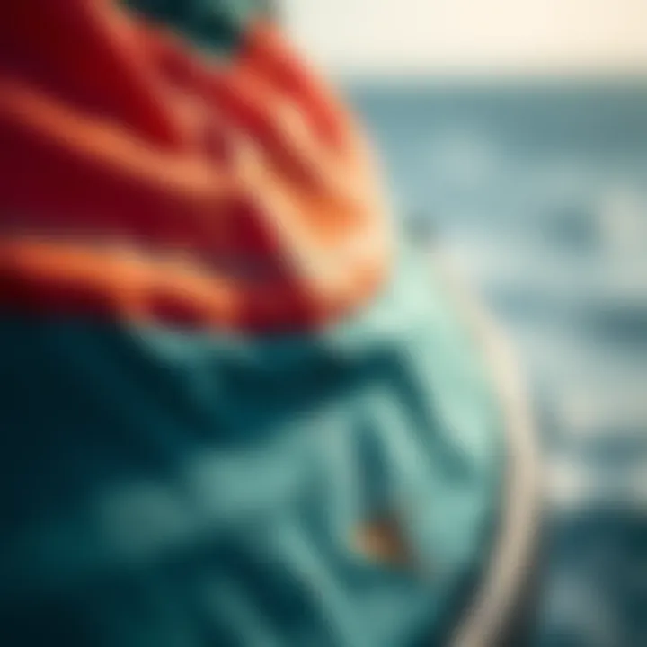 Assessing Kite Condition Close-up view of kitesurfing kite fabric showing wear and tear