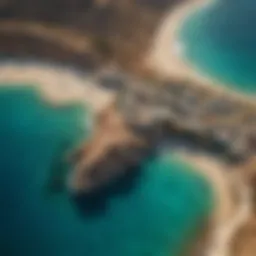 Aerial view of Wadi Lahami's pristine coastline and turquoise waters