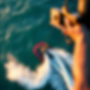 Sky-High Perspective on Electric Aquatic Adventures An aerial view showcasing the thrill of wake foil electric in action