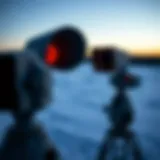 Detailed view of weather radar technology in action