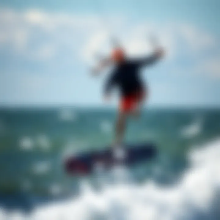 Kiteboarding in Optimal Weather with Radar Insights Kiteboarder navigating through windy conditions