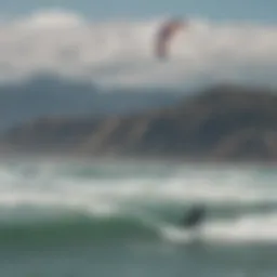 Kiteboarding session with Windguru App prominently displayed