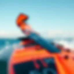 A close-up view of a wing craft showcasing its intricate design