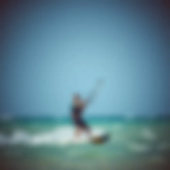 Kiteboarding Enthusiast in Action A kiteboarding enthusiast preparing to launch their kite