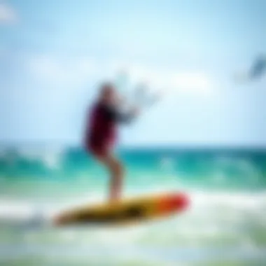 Wind conditions ideal for kiteboarding at a popular beach