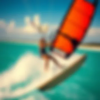Vibrant kiteboarding scene along the Florida Panhandle coastline