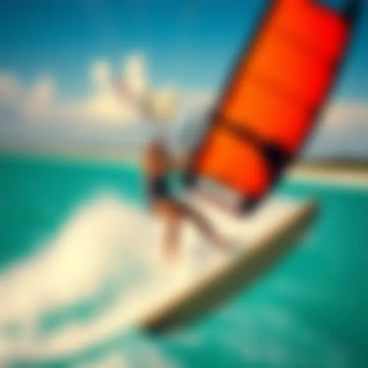 Vibrant kiteboarding scene along the Florida Panhandle coastline