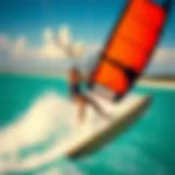 Kiteboarding Adventure in the Florida Panhandle Vibrant kiteboarding scene along the Florida Panhandle coastline