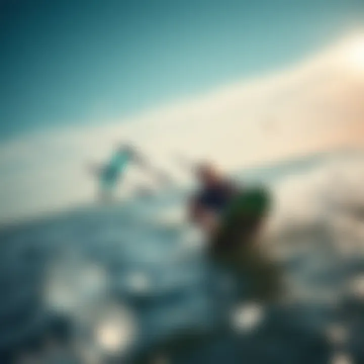 Kiteboarding in Warm Waters of Flagler Beach Kiteboarder navigating through warm waters