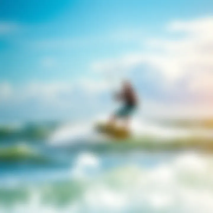 Dynamic Kiteboarding at Flagler Beach Vibrant kiteboarding action at Flagler Beach