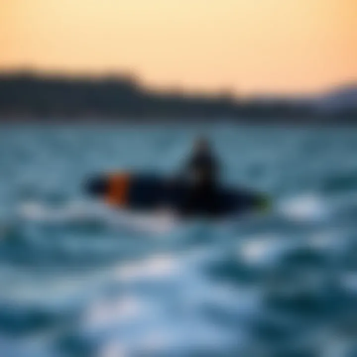 Towing Techniques for Foil Boards Illustration of towing techniques with a foil board behind a boat.