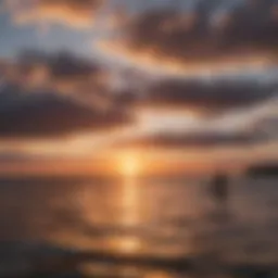 A vibrant sunset over Lake Winnebago, ideal for kiteboarding.