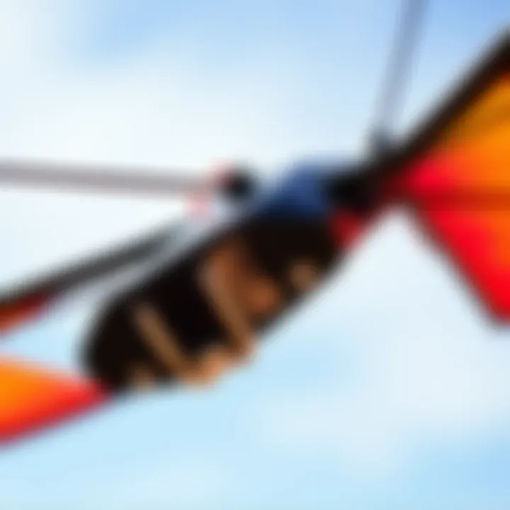 Innovative Features of Fone Kites Close-up of a Fone kite demonstrating its innovative features and craftsmanship