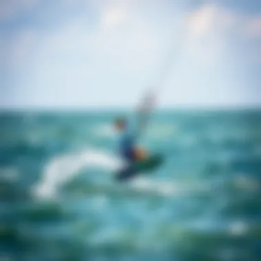 Kiteboarding Adventure with Fone Kites Kiteboarder enjoying a thrilling ride using a Fone kite in dynamic weather conditions