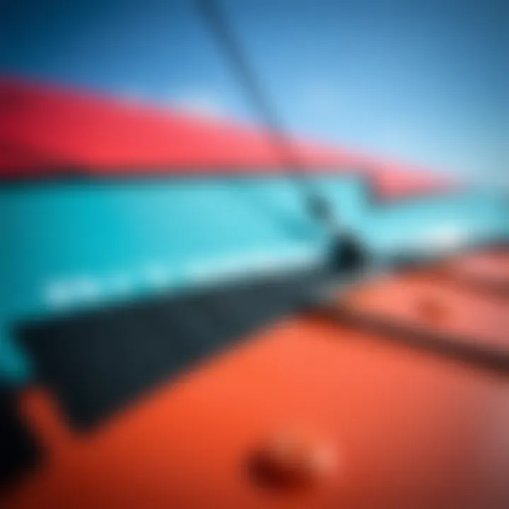 Close-up of materials used in frontwing construction