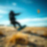 Kiteboarder navigating Hermiston's windswept landscape